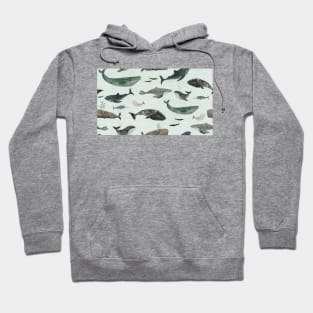 Tattooed whales pattern Hoodie